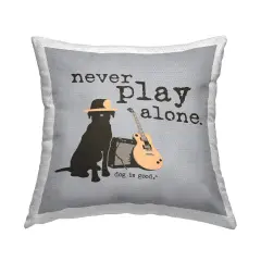 Never Play Alone with Dog Outdoor Printed Pillow Design by Dog Is Good, 18 x 7 x 18