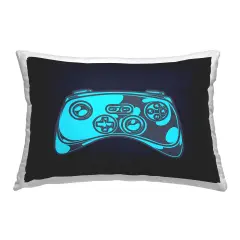 Gaming Controller on Black Decorative Printed Throw Pillow Design by Daphne Polselli, 14 x 7 x 20