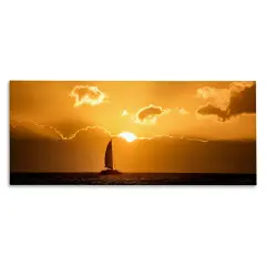 Stupell Industries Tranquil Sunset Sailboat Canvas Wall Art Design by Dennis Frates