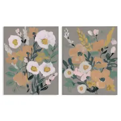 Stupell Industries Cheery Floral Bouquet2 pc Canvas Wall Art Set Design by Jennifer Goldberger