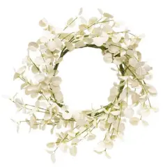 Foamy Silver Dollar Wreath Cream 20"