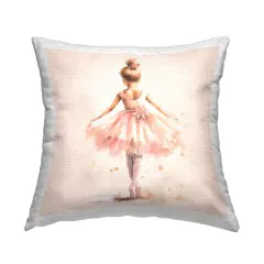 Stepping Ballerina in Tutu Outdoor Printed Pillow Design by Andrea Haase, 18 x 7 x 18