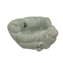 Cement Cupped Hands Wall-Mountable Planter & Birdfeeder