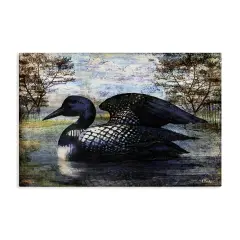 Stupell Industries Loon in Rustic Pond Canvas Wall Art Design by Paul Brent