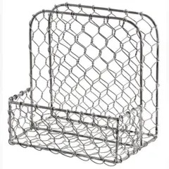 Galvanized Metal Napkin Holder Silver