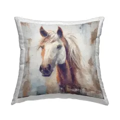 Rustic Horse Impression Outdoor Printed Pillow Design by Steve Huntziker, 18 x 7 x 18