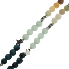 John Bead 6mm Solar System Universe Galaxy 5" Bead Strand Uranus