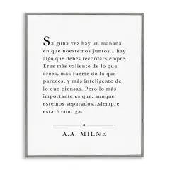 Stupell Industries Siempre Contigo - A.A. Milne Framed Giclee Art Gray Framed