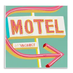 Stupell Industries Retro Motel Vacancy Wall Plaque Art Design by Jen Bucheli