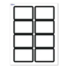 Avery&reg; Printable Rectangle Adhesive Name Tags, Double Black Border Design, 2-1/3" x 3-3/8", Matte White Removable Name Tags, Laser/Inkjet, 80 Total, Great for Name Badges