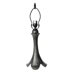 Tulipa Metal Lamp Base, Antique Bronze Finish With Gold Highlights, Nicely Weighted, 20" Tall