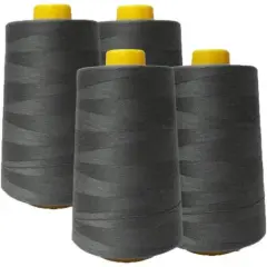 4 Pack of 6000 Yard Charcoal Spools Sewing Thread All Purpose for Craft and Repair Work
