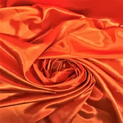 1 Yard Vibrant Orange Medium Satin Fabric Polyester Lightweight Sheen 58&Prime;-60&Prime; wide