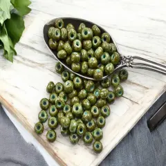 50G Turquoise Picasso Czech 2/0 Seed Beads