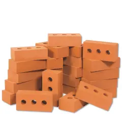 Foam Brick Building Block Set - Actual Brick Size, for Construction and Stacking (Set of 25)