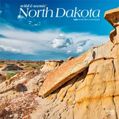 North Dakota Wild & Scenic | 2026 12 x 24 Inch (Hanging) Monthly Square Wall Calendar | Plastic-Free
