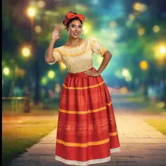 Womens Deluxe Dolores Madrigal Costume With Bow Headpiece And Encanto Inspired Dress
