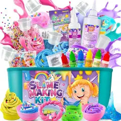 DIY Slime Kit, Slime Making Kit for Girls, Butter Slime, Foam Slime, Cloud Slime with Add-ins, Foam Balls, Charms, Glitters, Slime Party Favors Gift Toys for Kids 6-12
