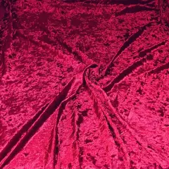 1 Yard Crushed Velvet Velour Stretchy Fabric Soft Plush Stretch 58"-60" Inch Width Red