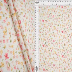 4&times;2 Yummy Rib Ditsy Print Knit 97% Polyester, 3% Spandex, 58/60&Prime; Width Soft Stretch Fabric for Apparel & More YELLOW BUTTER