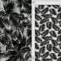 1 Yard Lightweight Soft Drape Tropical Leaf Interlock Pleated Fabric 58/60" Wide BLACK
