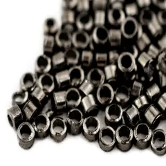 The Bead Chest Gunmetal Tube Crimp Beads (1.5mm, Set of 100)