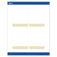 Avery Printable Rectangle Labels with Sure Feed Technology, Pre-Printed Gold Lace Trim Pattern, Matte White, 4" x 3-1/3", Laser & Inkjet Compatible, 40 Total, Great for Branding, Marketing, and Events