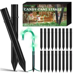 20PCS Replacement Stakes for Christmas Candy Cane Lights Outdoor, Plastic Candy Cane Pathway Markers Lights Spike Replacer, Size 0.68 * 6.05 Inches, Used to Maintain Candy Cane Pathway Lights 1