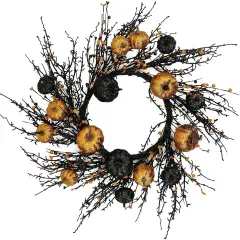 Halloween Wreath - Golden Pumpkin