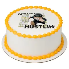 Monopoly Everyday I'm Hustlin' PhotoCake&reg; Edible Cake Topper Icing Image for 6 inch Round cake or larger