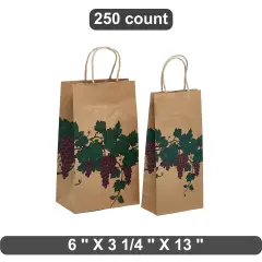 Grape Design Twisted Handle Bag 6" x 3 1/4" x 13"