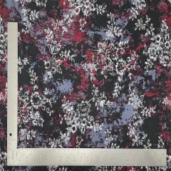 1 Yard ITY Floral Print Stretch Knit Fabric for Fashion and Apparel 58/60 Inches Width Black/Red