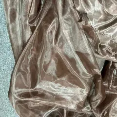 1 Yard Sheer Organza Fabric Crisp Lightweight Elegant Material for Decor Fashion Crafts Brown