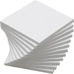 (12 Pad) Dotted Sticky Notes, Dot Grid Self-Stick Notes, Easy to Post for School, Office, Notebook, White Color Pads/Pack
