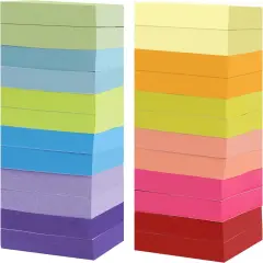 24 Pack Sticky Notes Small, Super Sticking Power Memo Pads, 12 Assorted Colors Self-Stick Pads, 100 Sheets/Pad Strong Adhesive Notes for Home,School,Office,Use on Walls,Doors,Windows