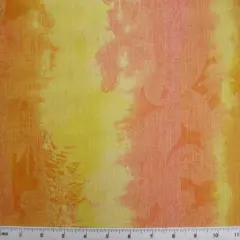 1 Yard Orange Yellow Linea Fabric Printed Linen Look Polyester for Travel & Apparel 58/60" Wide