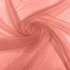 1 Yard Lightweight Sheer Crystal Organza Fabric Smooth and Flowing Material for Fashion Costumes and Dressmaking Light Coral