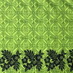 1 Yard Tropical Floral Border Polyester Fabric For Apparel Sewing And Decorative Craft Projects 60 Inch Lime Green