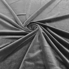 1 Yard Premium Stretch Velvet Fabric Apparel Crafting Material 58/60" Wide Gray