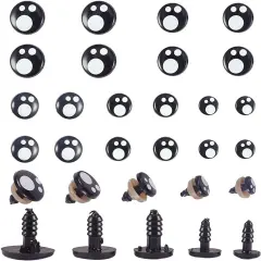 100pcs 5 Size Craft Eyes Black (8/10/ 12/14/ 16mm)