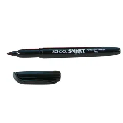 School Smart Fine Tip Permanent Markers, Quick-Drying and Water Resistant, 1 mm Tip, Black, Pack of 48