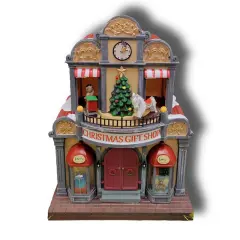 Christmas Village. Christmas Gift Shop with LED Lights
