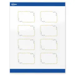 Avery Printable Rectangle Labels, Gold Dots with Green Florals, 2" x 3", Glossy White Rectangle Labels, Permanent, Laser/Inkjet, 80ct, Great for Product Labels