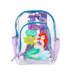 The Little Mermaid Clear Transparent Backpack 16" Disney Ariel Make Your Voice Heard