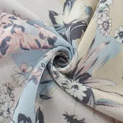 1 Yard Spring Blue Rayon Slub Fabric Lightweight Material for Soft Shirts Skirts Dresses 55/58" Width