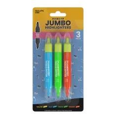 Jumbo Highlighters Double-Tip Fine &ndash; 3 Pack &ndash; 36 Sets