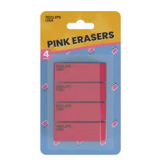 Classic Pink Erasers &ndash; Non-Toxic &ndash; 4 Count &ndash; 48 Sets