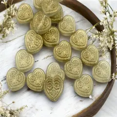 *6* 17mm Crystal Smokey Sable Luster Floral Heart Beads