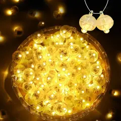 100PCs Mini Led Lights,Led Balloons Light for Party Decorations Neon Party Lights for Paper Lantern Easter Eggs Birthday Party Halloween Christmas Decoration(Glow steadily Warm White)