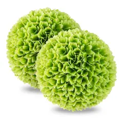 2 Pieces Artificial Plant Topiary Balls Faux Boxwood Decorative Balls Green